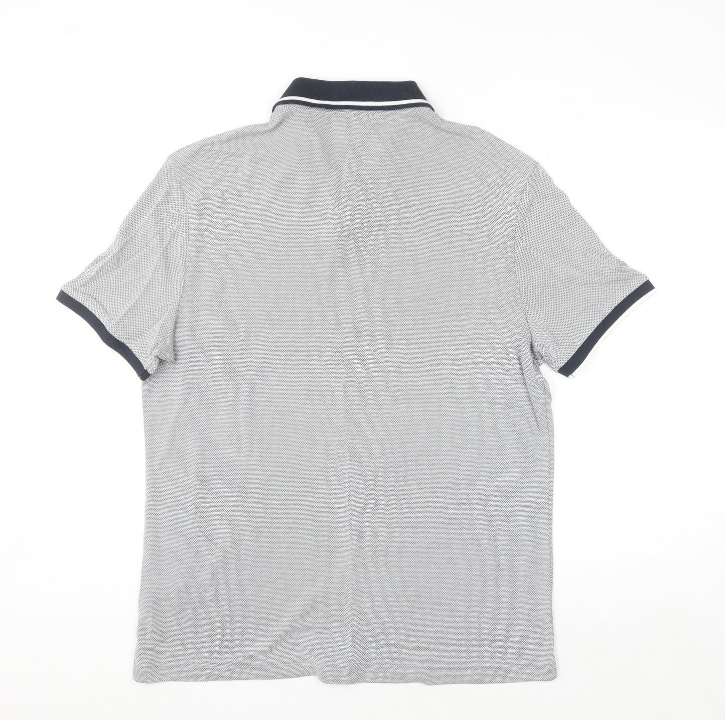 Marks and Spencer Men's Grey Short Sleeve Polo Shirt L Regular Fit