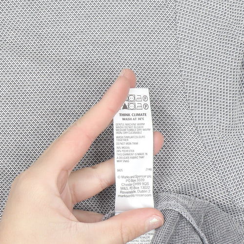 Marks and Spencer Men's Grey Short Sleeve Polo Shirt L Regular Fit