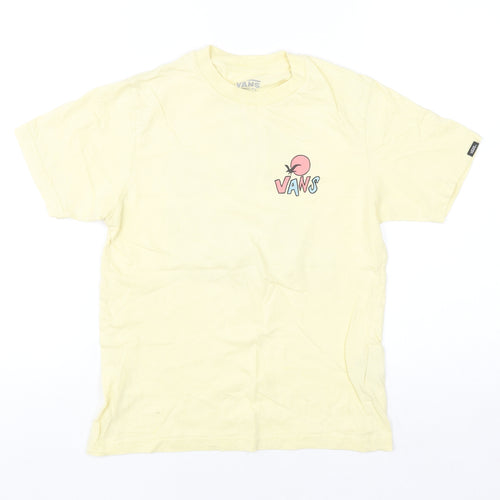 Vans Women Yellow Cotton Classic Fit Beach Graphic T-Shirt S