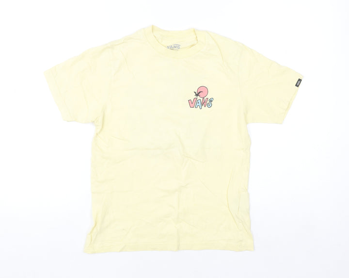 Vans Women Yellow Cotton Classic Fit Beach Graphic T-Shirt S