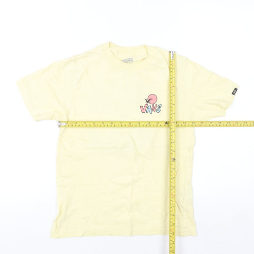 Vans Women Yellow Cotton Classic Fit Beach Graphic T-Shirt S
