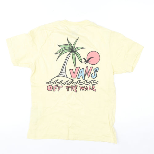 Vans Women Yellow Cotton Classic Fit Beach Graphic T-Shirt S