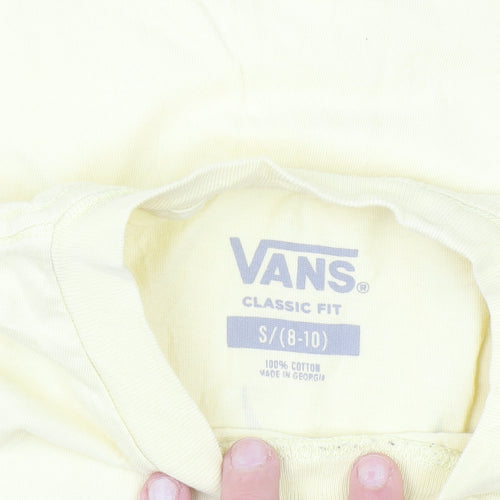 Vans Women Yellow Cotton Classic Fit Beach Graphic T-Shirt S