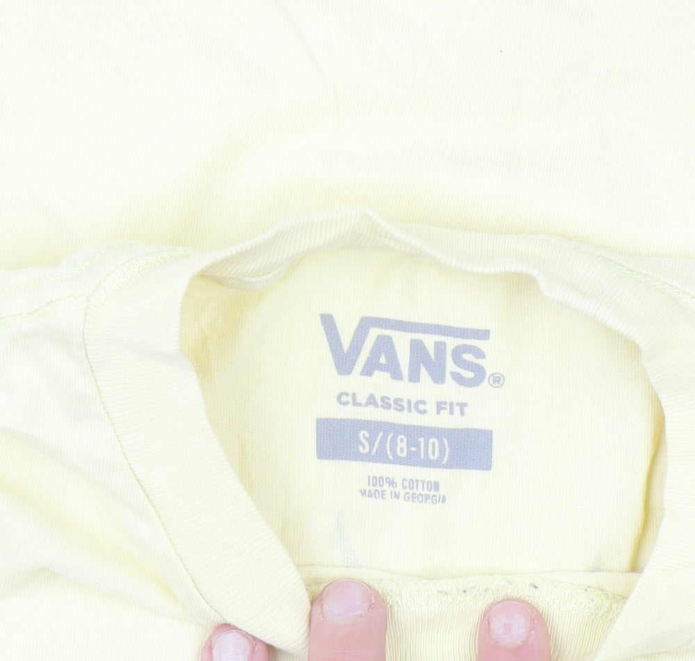 Vans Women Yellow Cotton Classic Fit Beach Graphic T-Shirt S