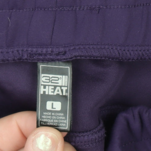 32 Degrees Heat Womens Purple Jogger Trousers L Elastic Waist Thermal