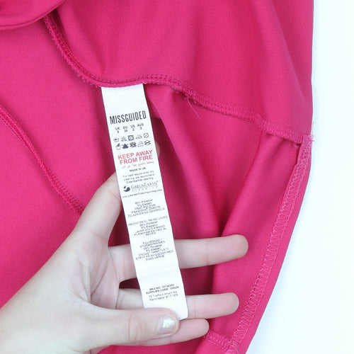 Missguided Womens Pink Belted Crepe Blazer Jacket Size 6