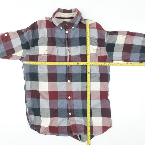 French Connection Men's Multicoloured Check Cotton Button-Up Shirt S