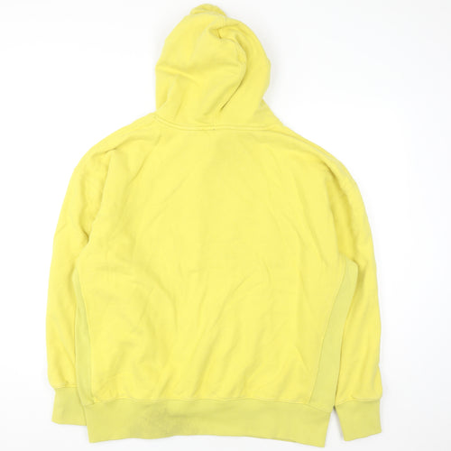 Superdry Womens Yellow Pullover Hoodie Size M Cotton Blend
