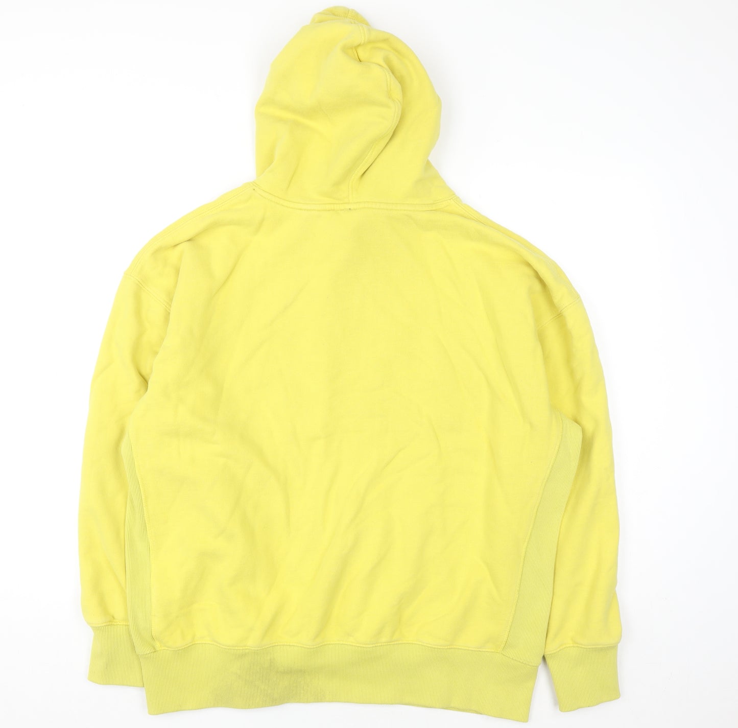 Superdry Womens Yellow Pullover Hoodie Size M Cotton Blend