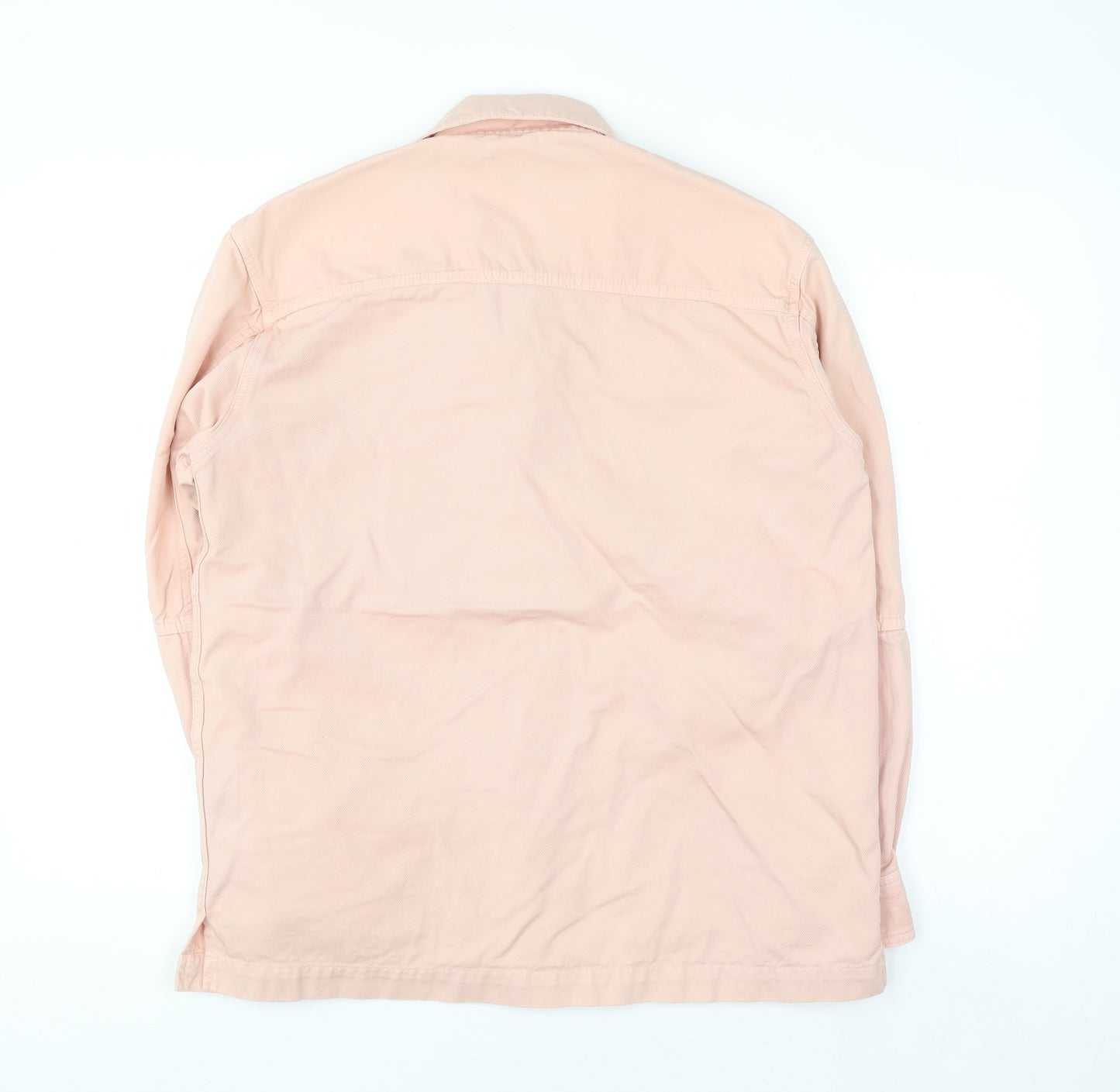 Ami Womens Pink Cotton Button-Up Long Sleeve Shirt M