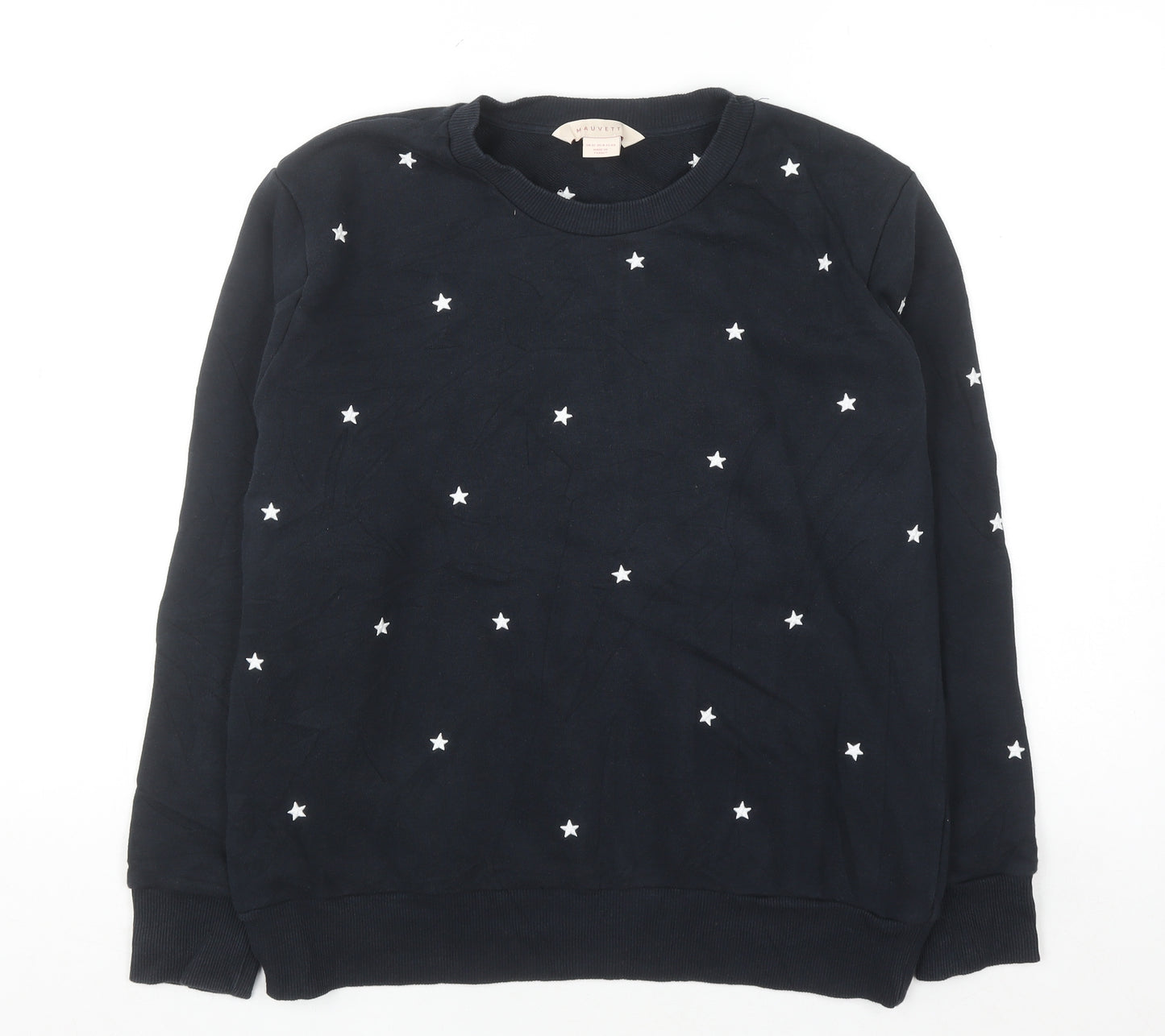 Mauvett Women Navy Blue Star Print Cotton Sweatshirt Size 12
