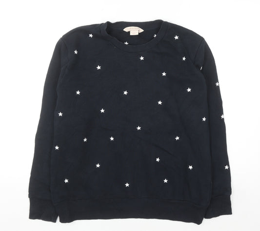 Mauvett Women Navy Blue Star Print Cotton Sweatshirt Size 12