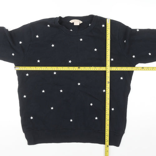 Mauvett Women Navy Blue Star Print Cotton Sweatshirt Size 12