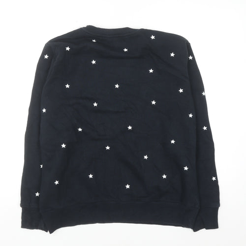 Mauvett Women Navy Blue Star Print Cotton Sweatshirt Size 12