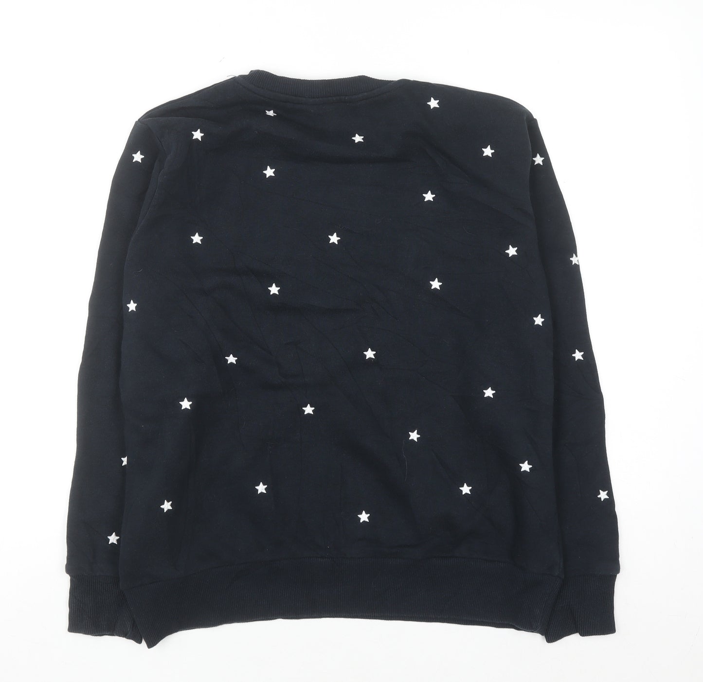 Mauvett Women Navy Blue Star Print Cotton Sweatshirt Size 12