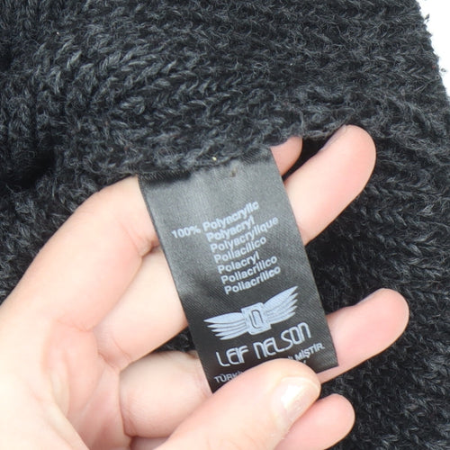 Leif Nelson Men's Grey Roll Neck Chunky Knit Jumper L