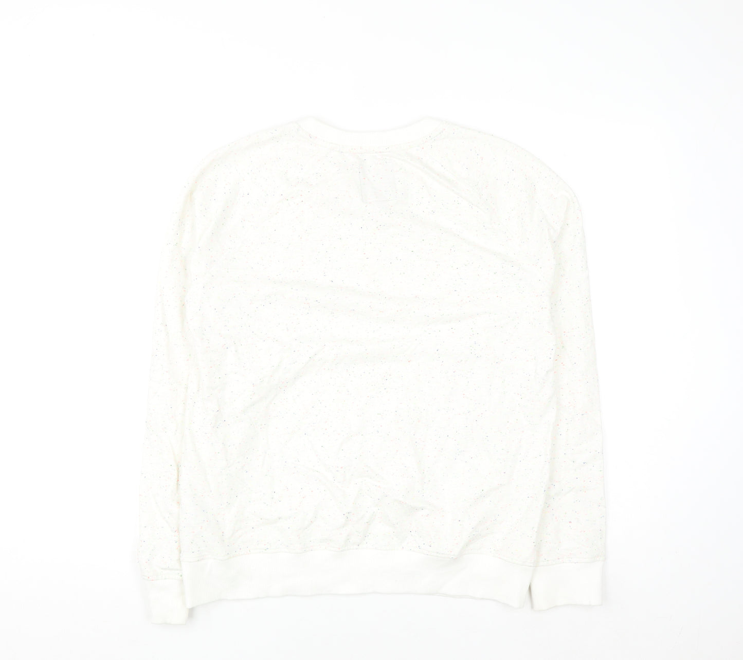 Crew Clothing Company Women White Speckled Surf Pullover Sweatshirt Size 14
