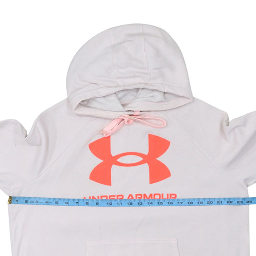 Under Armour Womens Pink Logo Hoodie XL Relaxed Fit Pullover