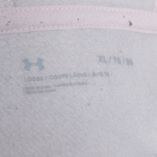 Under Armour Womens Pink Logo Hoodie XL Relaxed Fit Pullover