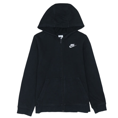 Nike Boys Black Full Zip Hoodie Size L 147-158 cm Cotton Blend