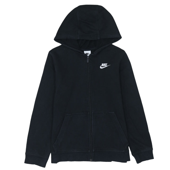 Nike Boys Black Full Zip Hoodie Size L 147-158 cm Cotton Blend