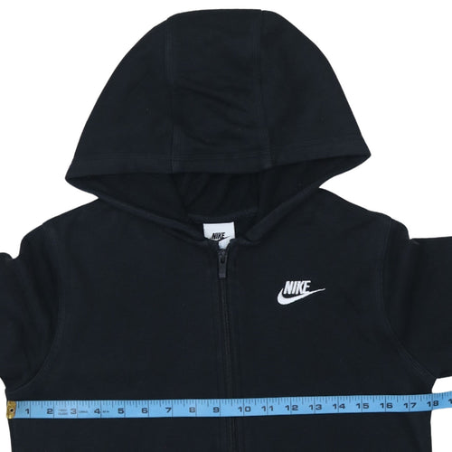 Nike Boys Black Full Zip Hoodie Size L 147-158 cm Cotton Blend