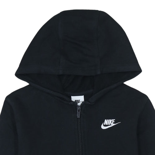 Nike Boys Black Full Zip Hoodie Size L 147-158 cm Cotton Blend
