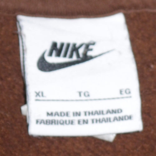 Nike Women Brown XL Pullover Sweatshirt Crew Neck Cotton Blend Logo