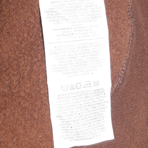 Nike Women Brown XL Pullover Sweatshirt Crew Neck Cotton Blend Logo