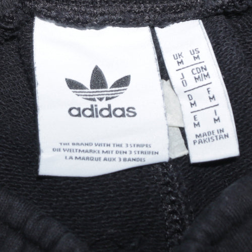 Adidas Womens Black Jogger Trousers Size M Elastic Waist Fleece