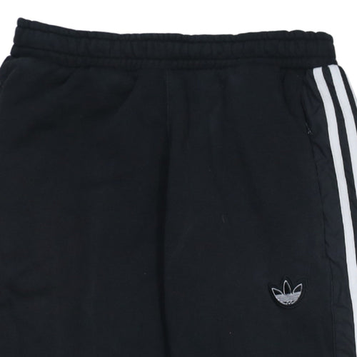 Adidas Womens Black Jogger Trousers Size M Elastic Waist Fleece