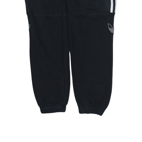 Adidas Womens Black Jogger Trousers Size M Elastic Waist Fleece
