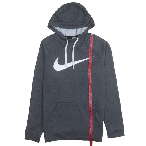 Nike Men's Grey Dri-Fit Pullover Hoodie M Sports Logo