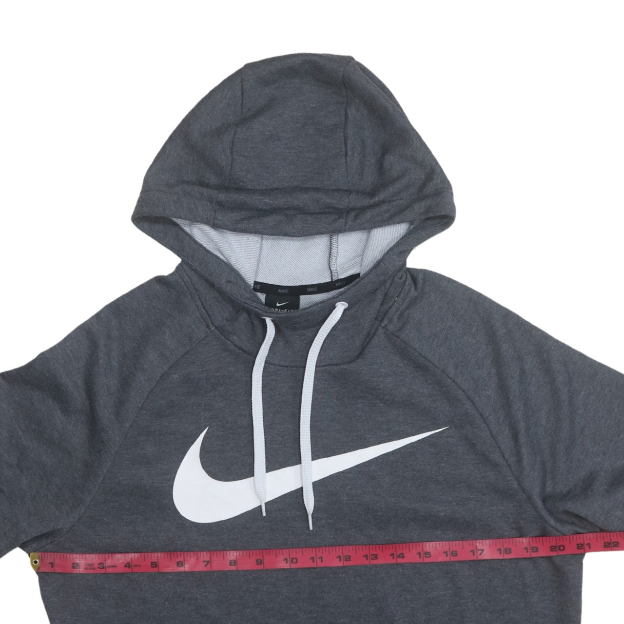 Nike Men's Grey Dri-Fit Pullover Hoodie M Sports Logo