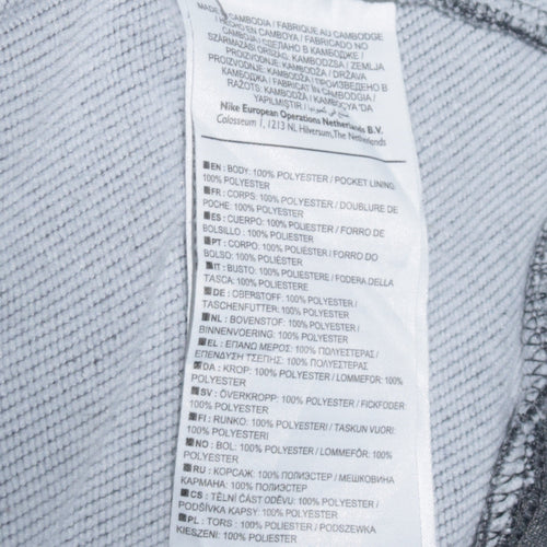 Nike Men's Grey Dri-Fit Pullover Hoodie M Sports Logo