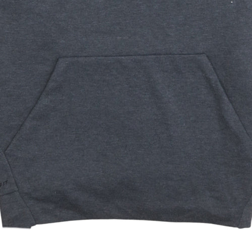 Nike Men's Grey Dri-Fit Pullover Hoodie M Sports Logo
