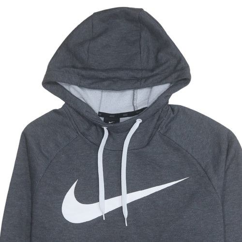 Nike Men's Grey Dri-Fit Pullover Hoodie M Sports Logo