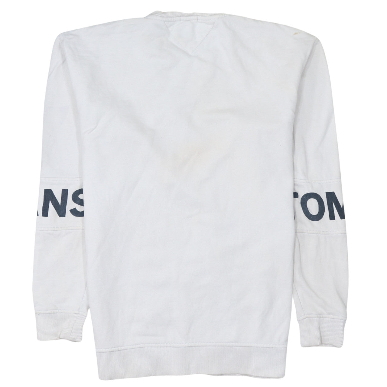 Tommy Jeans Men's White Relaxed Fit Logo Sweatshirt Size S