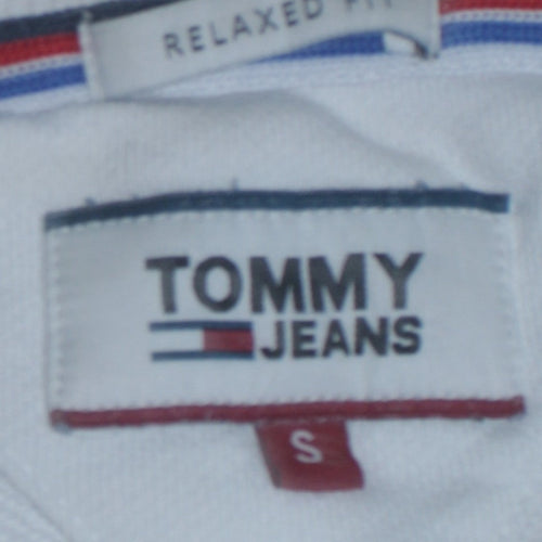 Tommy Jeans Men's White Relaxed Fit Logo Sweatshirt Size S