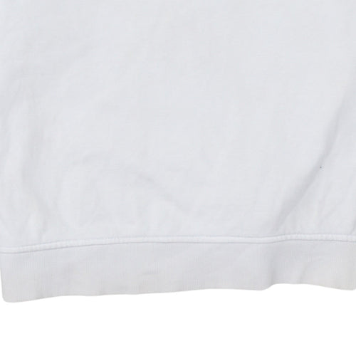 Tommy Jeans Men's White Relaxed Fit Logo Sweatshirt Size S