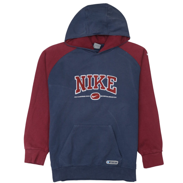 Nike Womens Blue & Burgundy XL Pullover Hoodie with Embroidered Logo
