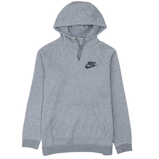 Nike Men's Grey Pullover Hoodie L Sports Logo Cotton Blend