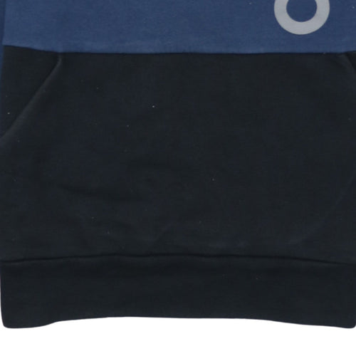 adidas Men's Blue Small Pullover Sweatshirt Logo Fleece