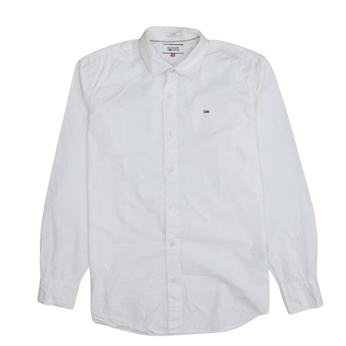 Tommy Hilfiger Men White Slim Fit Button-Down Casual Shirt M