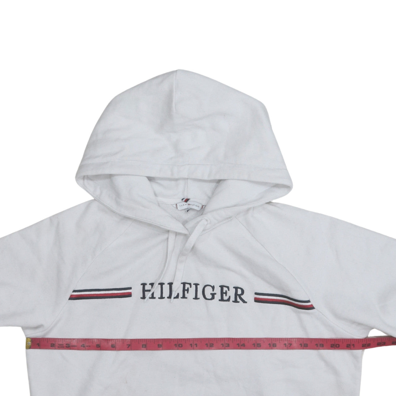 Tommy Hilfiger Men's White Pullover Hoodie M Classic Logo Cotton