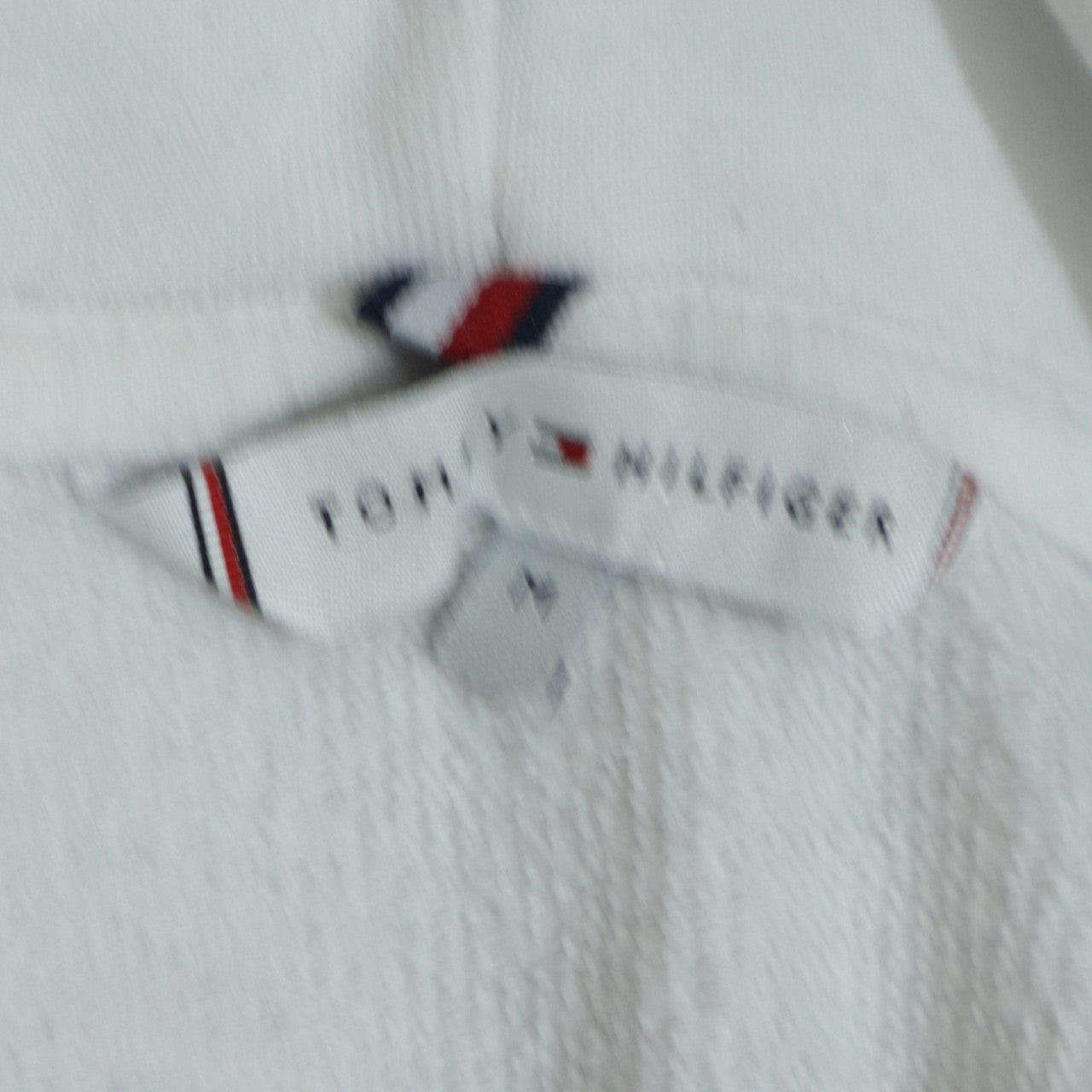 Tommy Hilfiger Men's White Pullover Hoodie M Classic Logo Cotton
