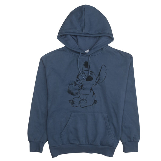 Disney Womens Blue Stitch Pullover Hoodie Size M 12/14