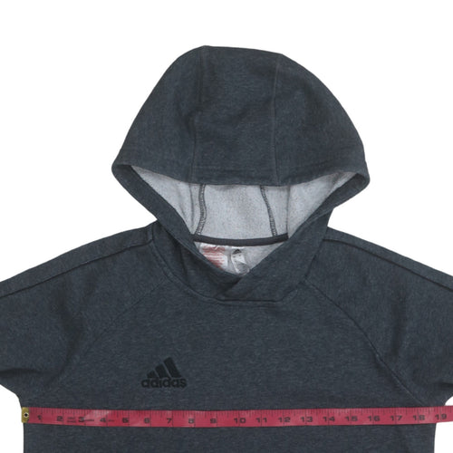 Adidas Boys Grey Pullover Hoodie Lined Fleece 13-14 Years