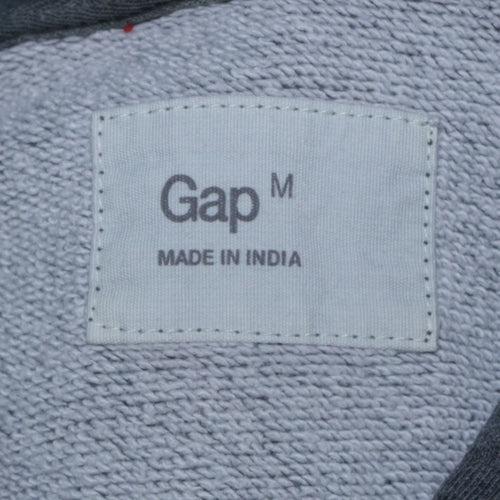 Gap Men's Grey Pullover Hoodie M Logo Fleece Sweatshirt