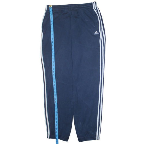 Adidas Men Blue L Track Pants Performance Essentials Regular Fit